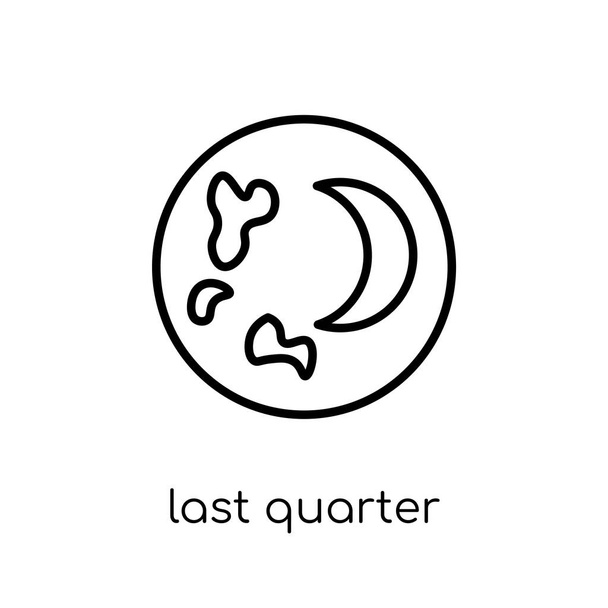 last quarter icon. Trendy modern flat linear vector last quarter icon on white background from thin line Weather collection, outline vector illustration - Vector, Image