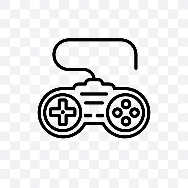 Game controller vector linear icon isolated on transparent background, Game controller transparency concept can be used for web and mobile - Wektor, obraz