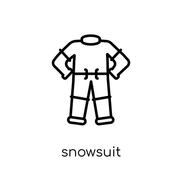 сніговий костюм значок. Модний сучасний плоский лінійний векторний сніговий костюм значок на білому тлі з тонкої лінії Зимова колекція, контурна векторна ілюстрація
 - Вектор, зображення