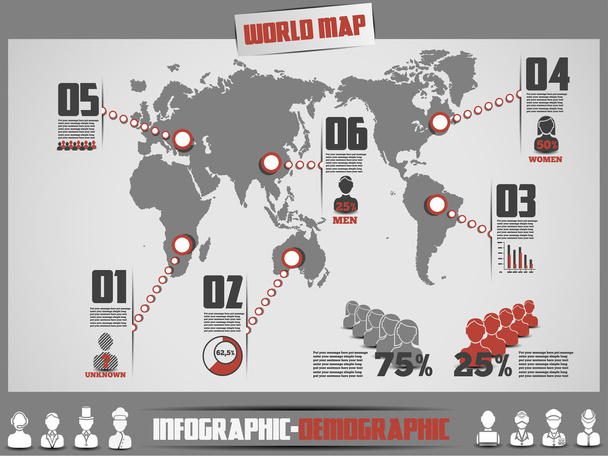 infographics Haritası şablonu - Vektör, Görsel