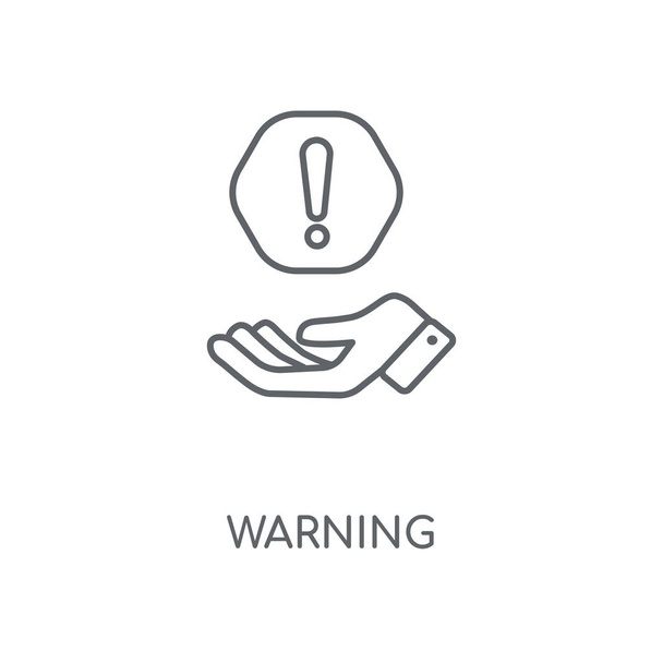 Warning linear icon. Warning concept stroke symbol design. Thin graphic elements vector illustration, outline pattern on a white background, eps 10. - Vector, Image