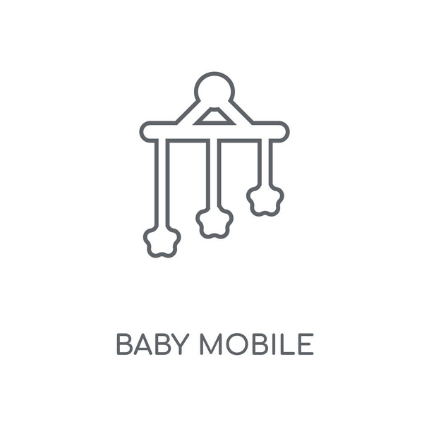 Baby mobile lineare Ikone. baby mobile concept stroke symbol design. dünne grafische Elemente Vektorillustration, Umrissmuster auf weißem Hintergrund, Folge 10. - Vektor, Bild