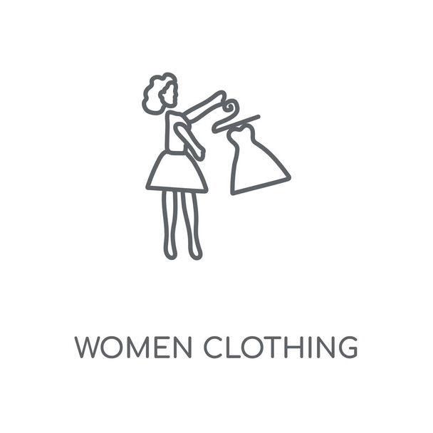 Women Clothing linear icon. Women Clothing concept stroke symbol design. Thin graphic elements vector illustration, outline pattern on a white background, eps 10. - Vector, Image