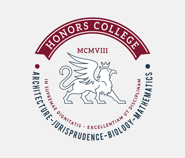 Honors college badge is een vectorillustratie over studeren en leren - Vector, afbeelding