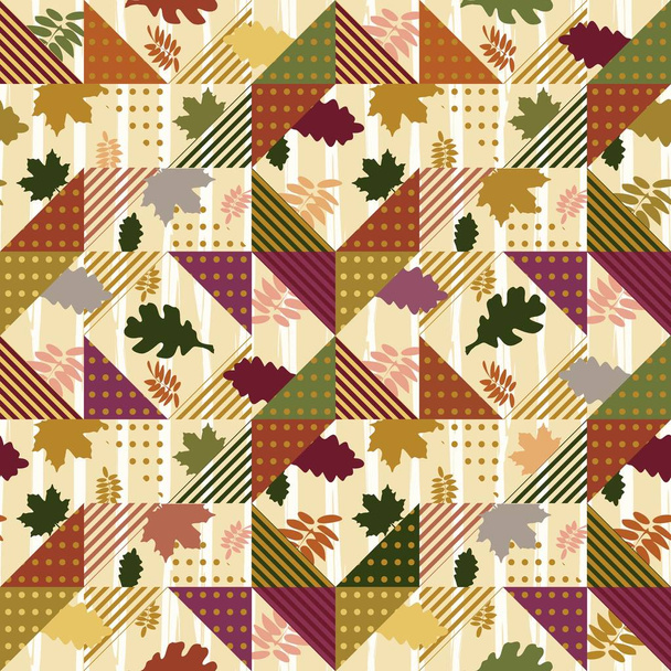 Autumn colorful trendy pattern. Pastel soft color unique popular design vector. - Вектор,изображение