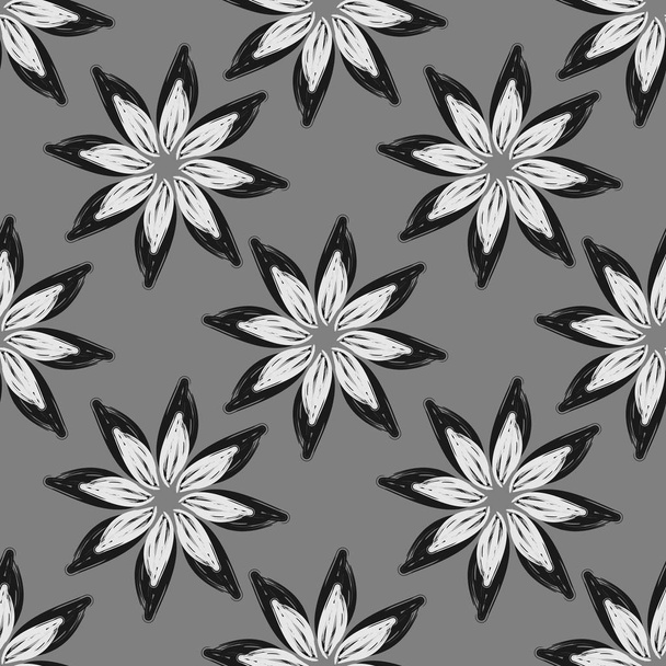 Flower pattern drawing background. Trendy baby fashion for kids, children, and teenager hand drawn textile print. - Vector, Image