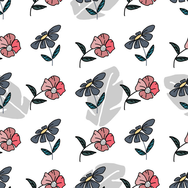 vintage small flowers seamless pattern good for baby, children, and kids. Hand drawn colorful background vector illustration cute drawing. - Διάνυσμα, εικόνα