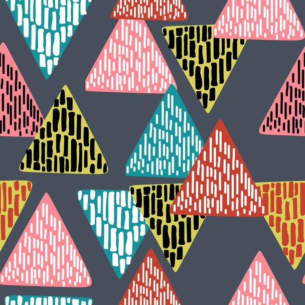 Hand drawn of triangle geometric abstract with fun colors pattern - ベクター画像