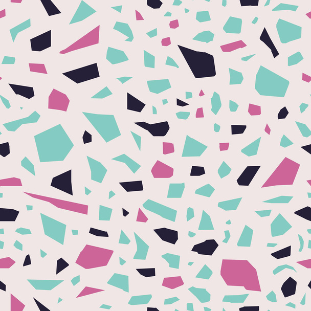 Terrazzo texture seamless colorful blue and pink - Vector, Image