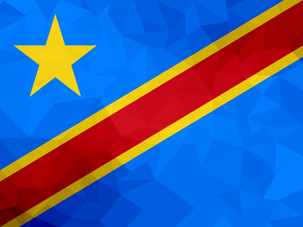 Demokratyczna Republika Konga wielokątne flagi. Mozaika nowoczesny tła. Geometryczny wzór - Zdjęcie, obraz