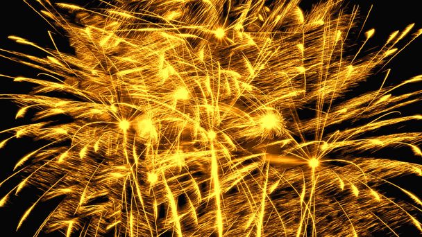 Bright firework on black sky background - Photo, Image