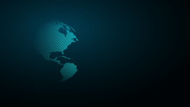 Noktalı dünya küre mavi arka plan üzerinde döndürme - Video, Çekim