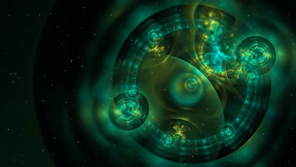 Abstract colorful loopable fractal background in green color - Footage, Video