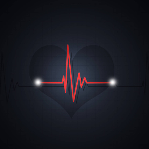 пульсирующий ритм сердца красный график медицинской иллюстрации
 - Фото, изображение