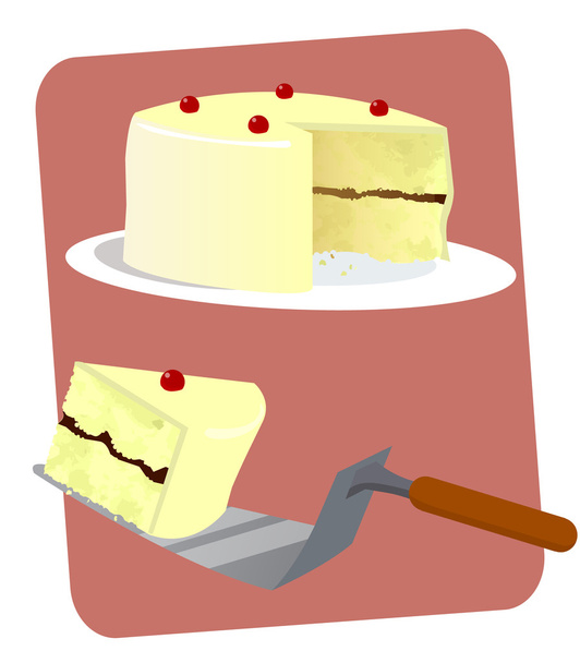 βαλμένο σε στρώσεις κέικ βανίλια - Διάνυσμα, εικόνα