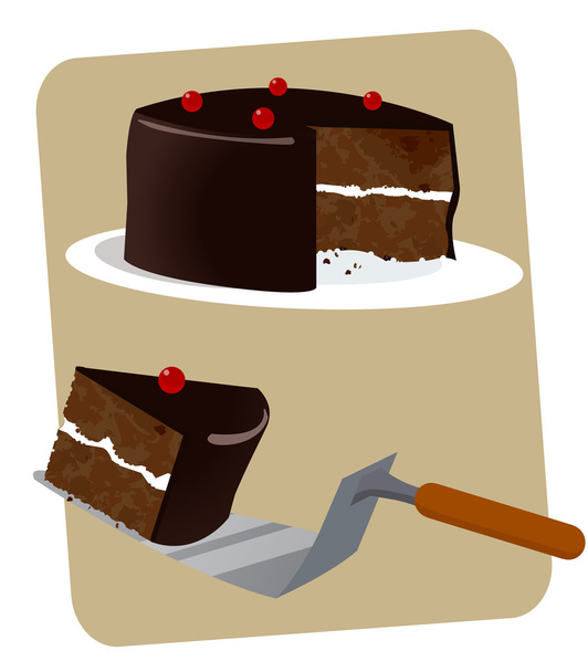 blackforest chocolade taart - Vector, afbeelding