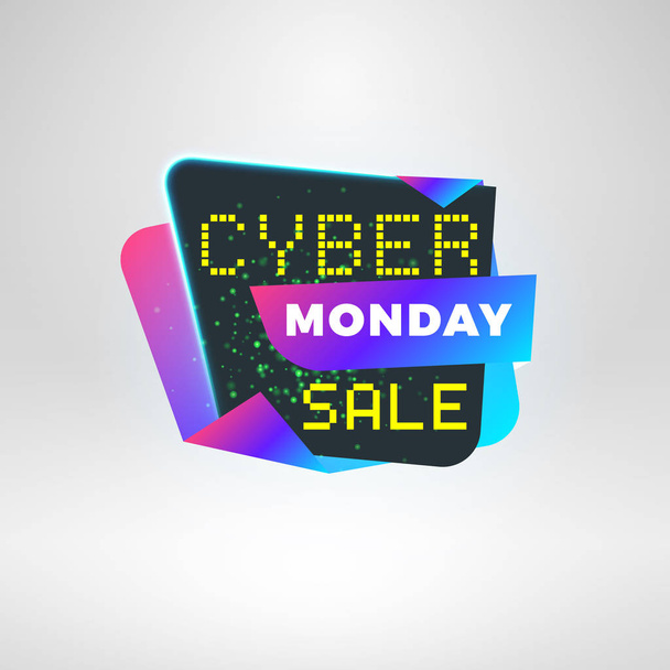 Cyber Monday sale sticker. Discount banner. Special offer sale tag. Vector illustration. - Vetor, Imagem