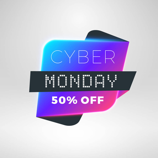 Cyber Monday sale sticker. Discount banner. Special offer sale tag. Vector illustration. - Vektor, obrázek
