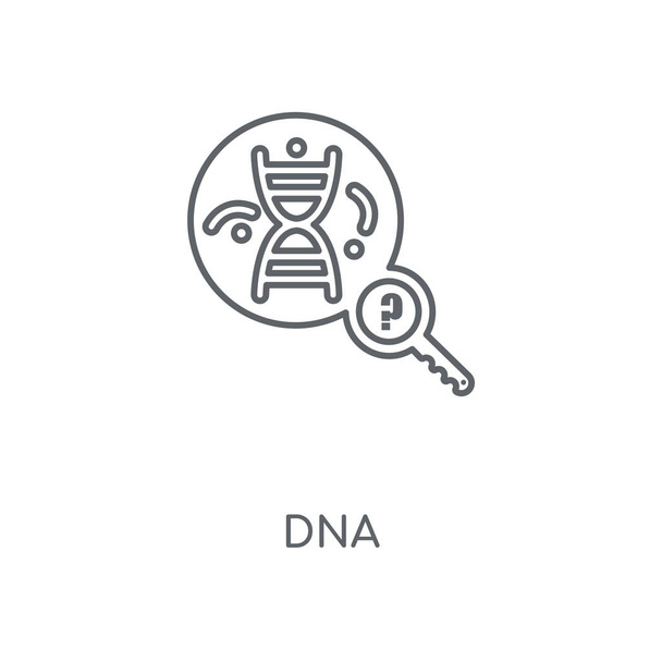 DNA doğrusal simgesi. DNA kavramı kontur sembolü tasarım. İnce grafik öğeleri illüstrasyon, beyaz bir arka plan, eps 10 anahat desen vektör. - Vektör, Görsel