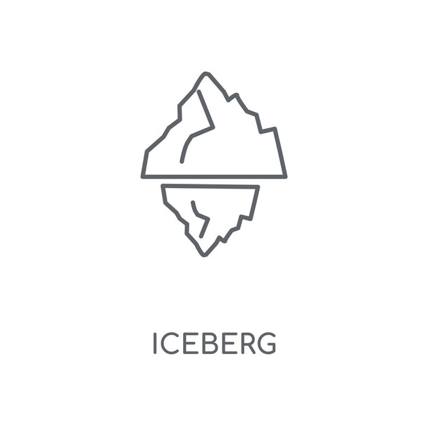 氷山線形アイコン。氷山ストローク シンボル デザインのコンセプト薄いグラフィック要素ベクトル イラスト、白い背景、eps 10 の概要パターン. - ベクター画像