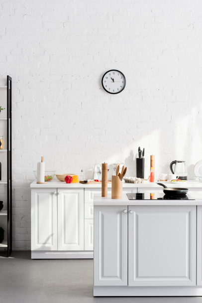 kitchen minimalistic interior with cooking supplies and devices  - Foto, Bild