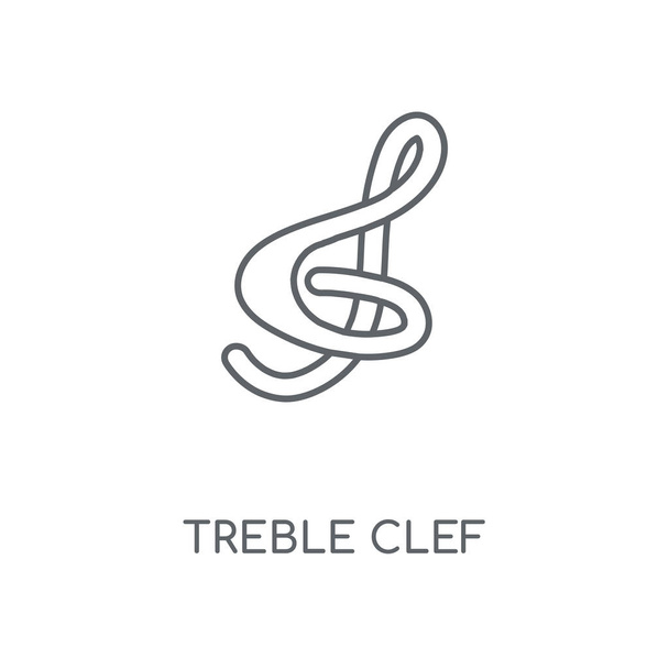 Treble clef linear icon. Treble clef concept stroke symbol design. Thin graphic elements vector illustration, outline pattern on a white background, eps 10. - Vector, Image