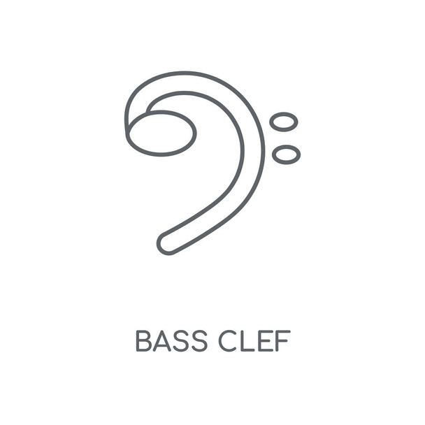 Bass clef linear icon. Bass clef concept stroke symbol design. Thin graphic elements vector illustration, outline pattern on a white background, eps 10. - Vector, Image