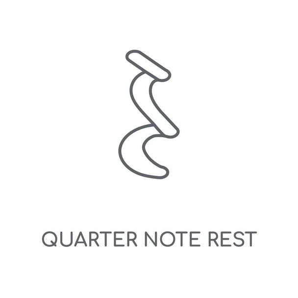 Quarter note rest linear icon. Quarter note rest concept stroke symbol design. Thin graphic elements vector illustration, outline pattern on a white background, eps 10. - Vector, Image