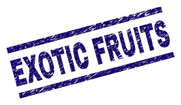 Grunge Textured EXOTIC FRUITS Stamp Seal - Vector, Image