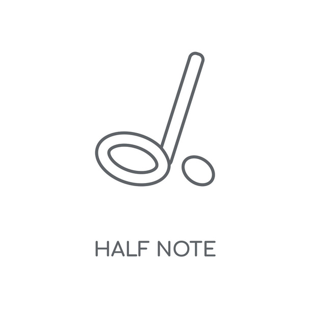 Γραμμική εικονίδιο Half note. Έννοια του Half note εγκεφαλικό επεισόδιο σύμβολο σχεδιασμού. Λεπτή στοιχεία γραφικών vector εικονογράφηση, σχέδιο διάρθρωσης σε λευκό φόντο, eps 10. - Διάνυσμα, εικόνα