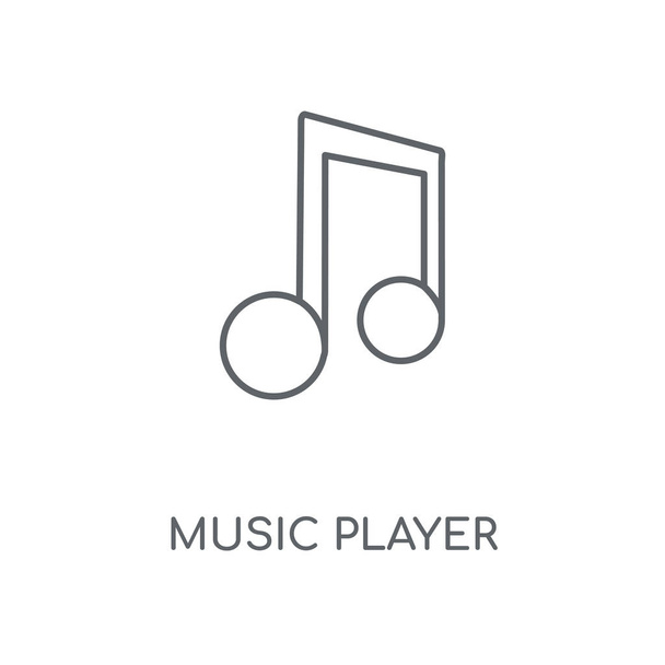 Music player linear icon. Music player concept stroke symbol design. Thin graphic elements vector illustration, outline pattern on a white background, eps 10. - Vector, Image