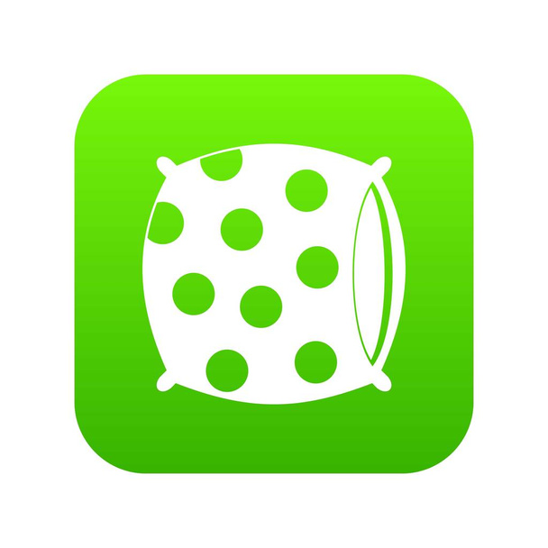 Pillow with dots icon digital green - Vector, afbeelding
