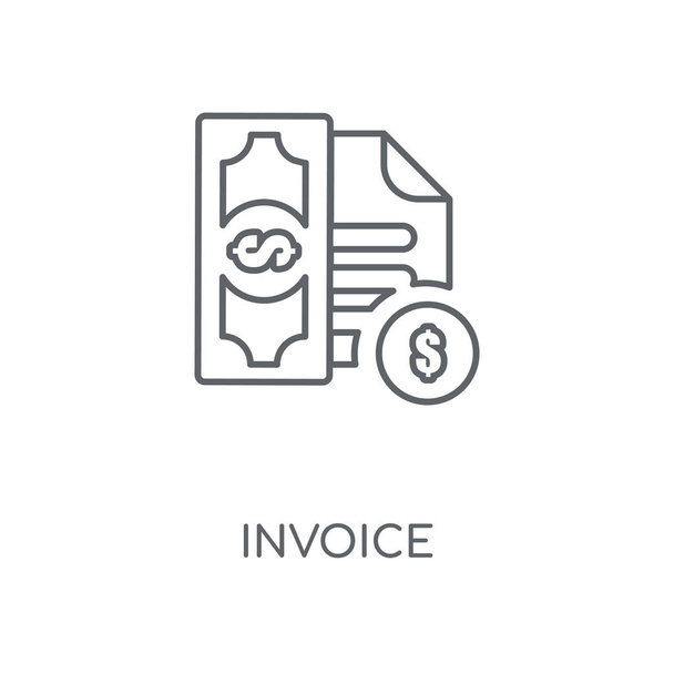 Invoice linear icon. Invoice concept stroke symbol design. Thin graphic elements vector illustration, outline pattern on a white background, eps 10. - Vector, Image