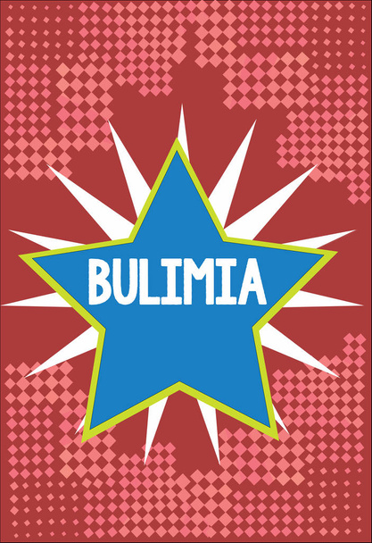 Tekstiä kirjoitetaan Bulimiassa. Liiketoiminta käsite Extreme pakkomielle saada ylipainoinen emotionaalinen häiriö
 - Valokuva, kuva
