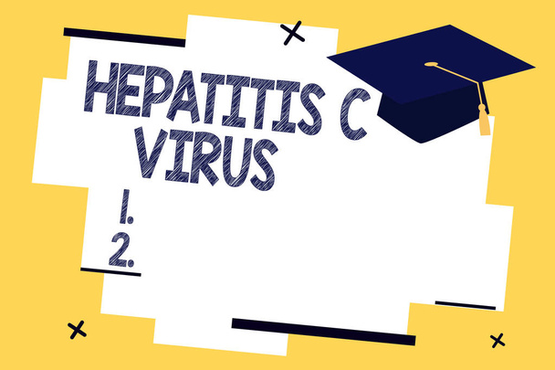 Text znamení ukazující hepatitidy C Virus. Konceptuální fotografie infekční agent, který způsobuje onemocnění virová hepatitida - Fotografie, Obrázek