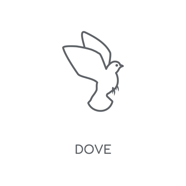 Dove linear icon. Dove concept stroke symbol design. Thin graphic elements vector illustration, outline pattern on a white background, eps 10. - Vektor, obrázek