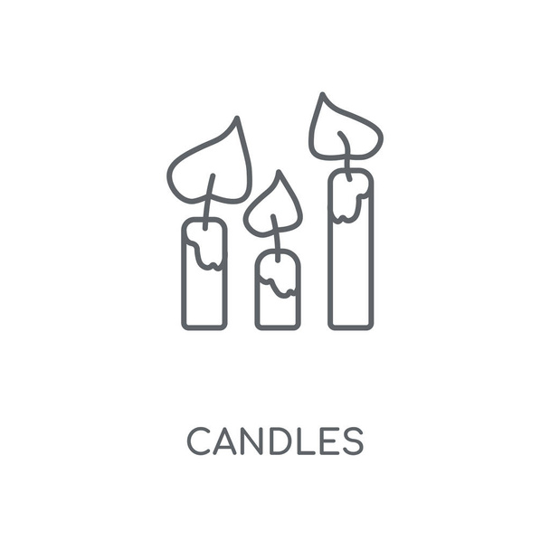 Kerzen als Symbol. Kerzen Konzept Strich Symboldesign. dünne grafische Elemente Vektorillustration, Umrissmuster auf weißem Hintergrund, Folge 10. - Vektor, Bild