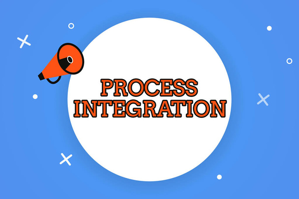 Textverarbeitung Prozessintegration. Geschäftskonzept zur Vernetzung von Systemdienstleistungen und Information - Foto, Bild