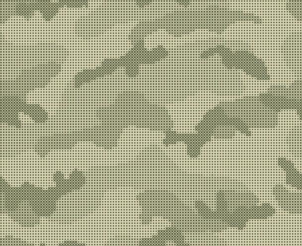 Military camouflage seamless pattern. X-cross  texture. Beige and green color. - Vector, Image