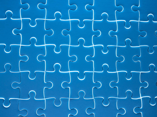 Jigsaw puzzle parçaları kopya alanı tamamlandı. - Fotoğraf, Görsel