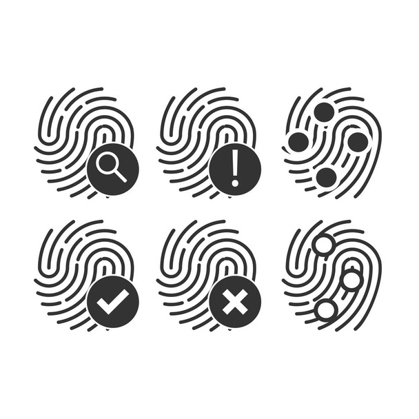 Identification symbol. Fingerprint icon. Vector illustrations. Flat design. - Vector, Image