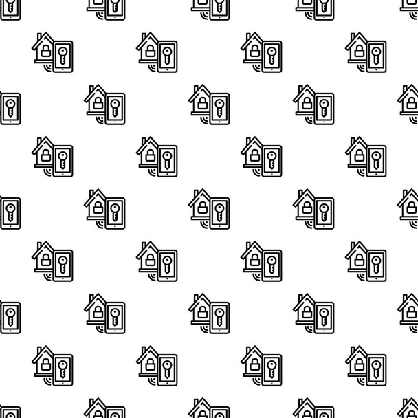 Smart house lock pattern seamless - Вектор, зображення
