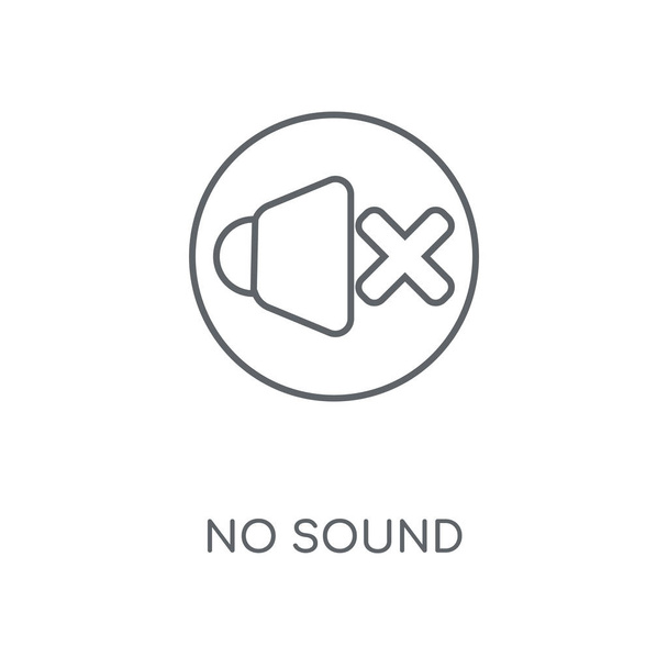 No sound linear icon. No sound concept stroke symbol design. Thin graphic elements vector illustration, outline pattern on a white background, eps 10. - Vector, Image