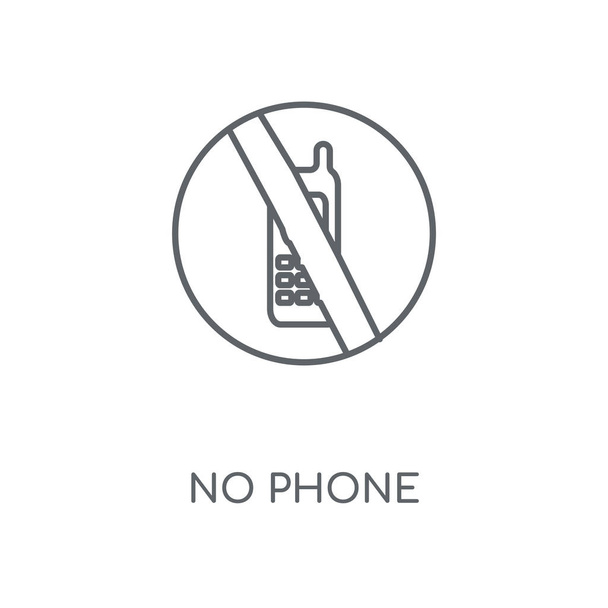 No phone linear icon. No phone concept stroke symbol design. Thin graphic elements vector illustration, outline pattern on a white background, eps 10. - Vector, Image