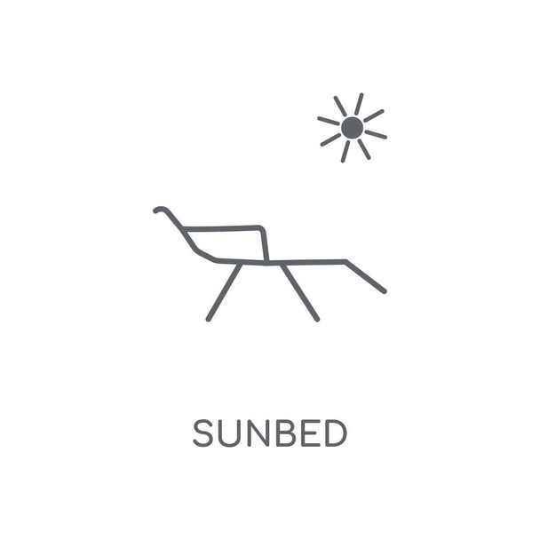 Icono lineal soleado. Diseño de símbolo de carrera de concepto de cama solar. Elementos gráficos delgados ilustración vectorial, patrón de contorno sobre un fondo blanco, eps 10
. - Vector, Imagen
