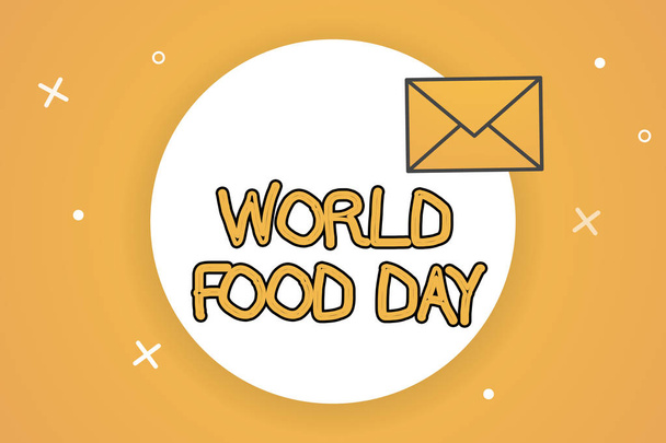 Рукописний текст Всесвітній день продовольства. Концепцію, тобто Всесвітній день дій, присвячений вирішення глобальних голод - Фото, зображення