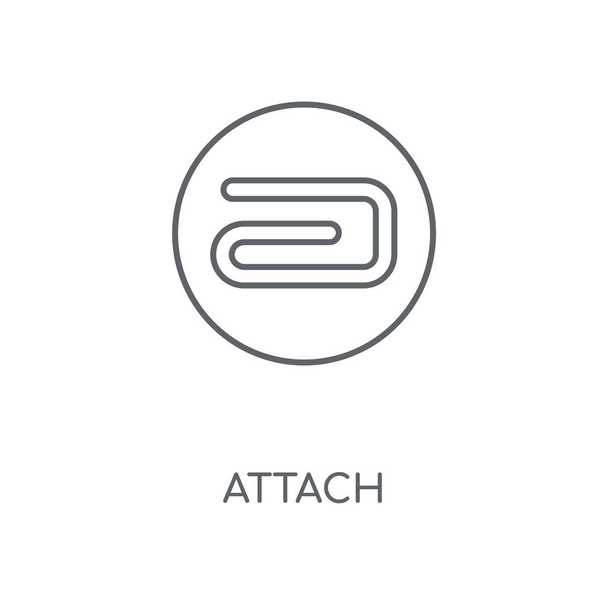 Attach linear icon. Attach concept stroke symbol design. Thin graphic elements vector illustration, outline pattern on a white background, eps 10. - Vector, Image