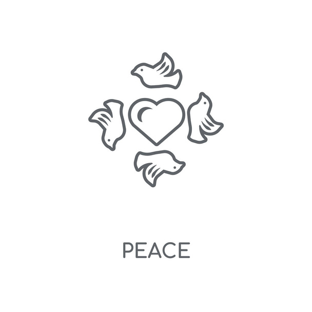 Icono lineal de paz. Diseño de símbolo de golpe de concepto de paz. Elementos gráficos delgados ilustración vectorial, patrón de contorno sobre un fondo blanco, eps 10
. - Vector, imagen