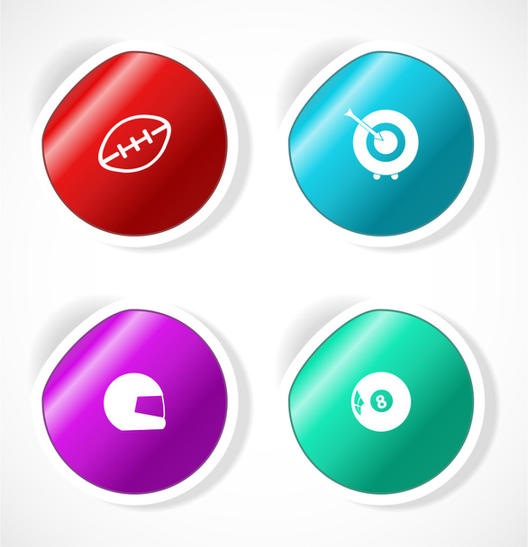 Set of stickers with icons - Vetor, Imagem