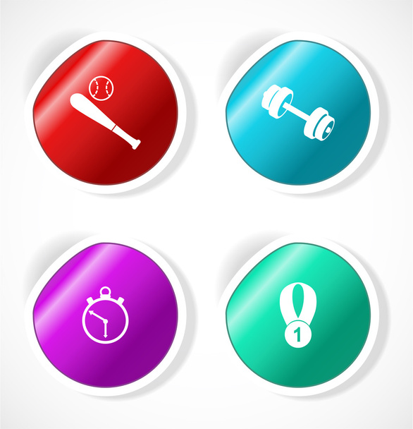 Set of stickers with icons - Vector, imagen